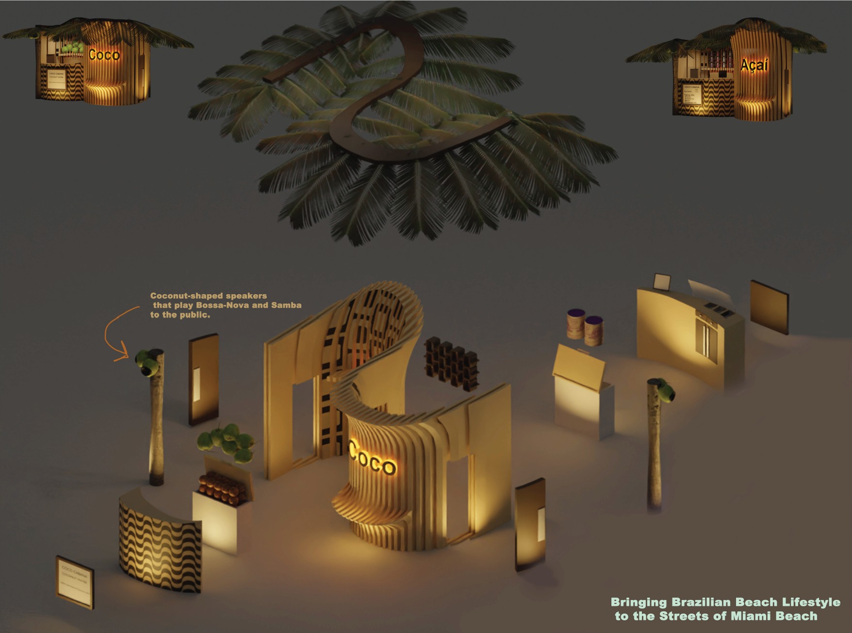 Coco-Cabana Exploded Axonometric
